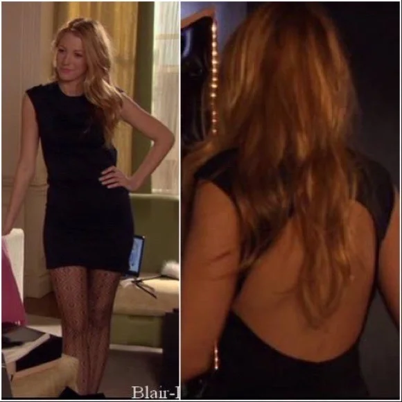 ASO SERENA VAN DER WOODSEN STRAPLESS BLACK BROCADE DRESS - Medium - Picture 2 of 13